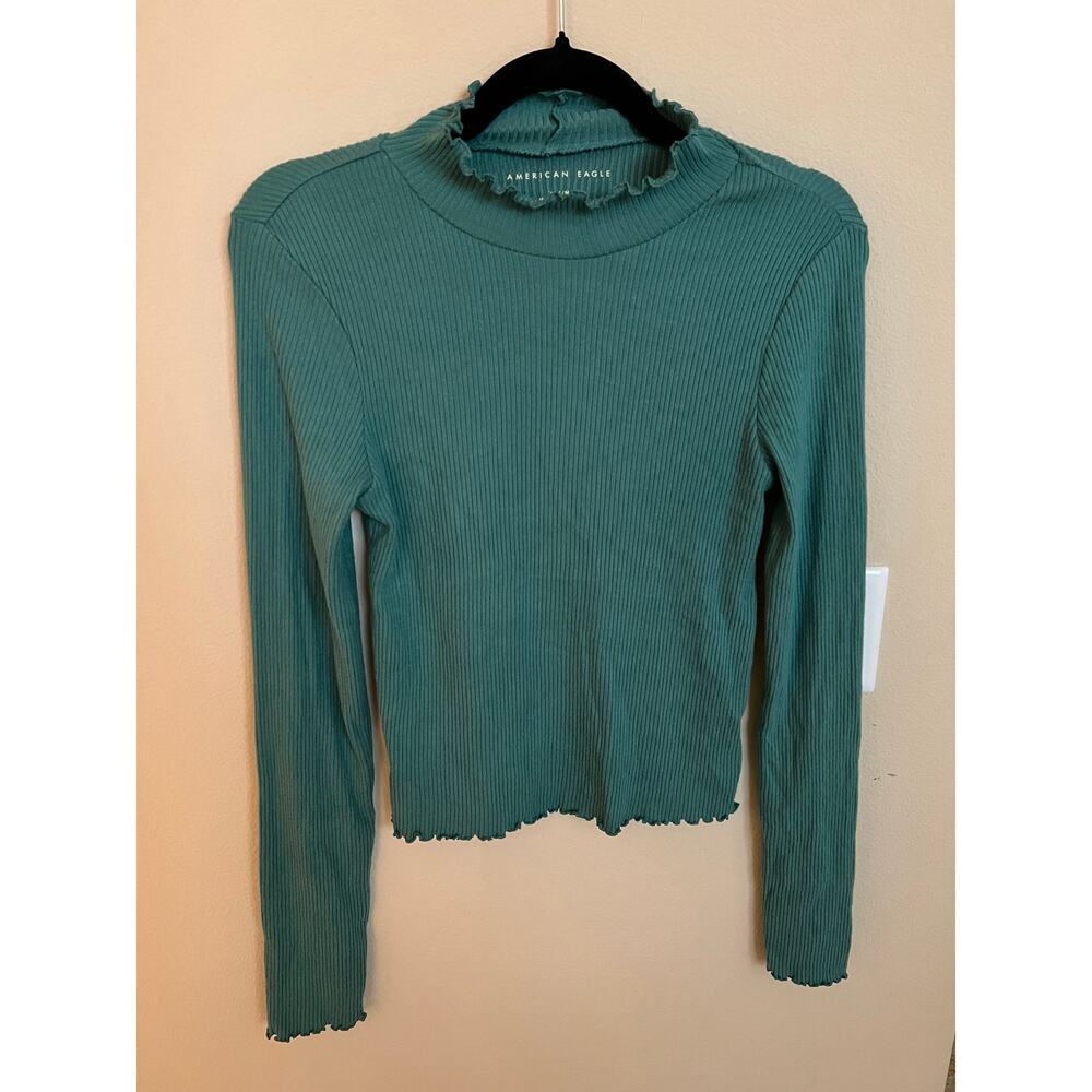 American Eagle Mockneck Long Sleeve Shirt
